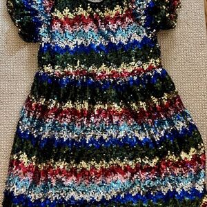 Lola + The Boys Rainbow Sequin Bubble Dress